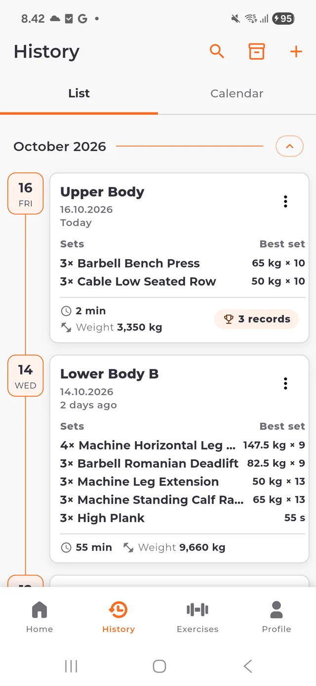 Keep your previous lifts in view